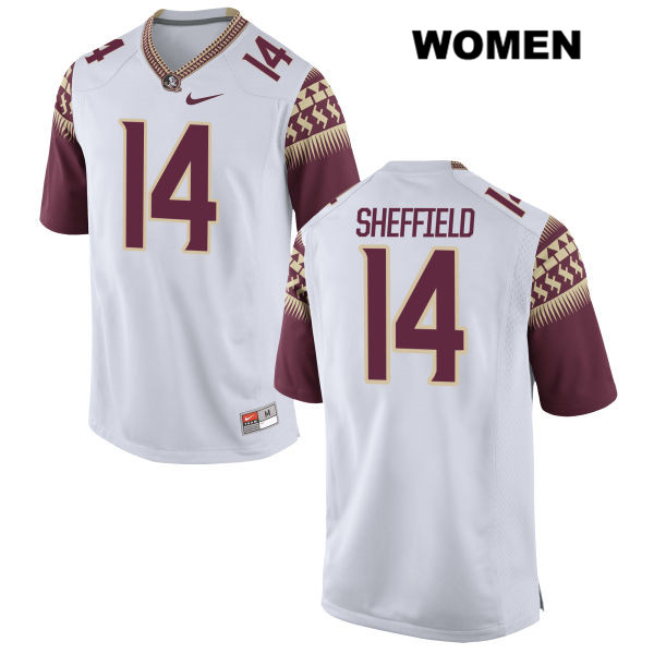 Women's NCAA Nike Florida State Seminoles #14 Deonte Sheffield College White Stitched Authentic Football Jersey BZY3669VG